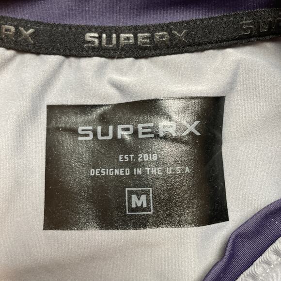 SUPERX Shirt Mens M Green Gray Long Sleeve Pockets Gym Superhero Athletic Active - Picture 3 of 11